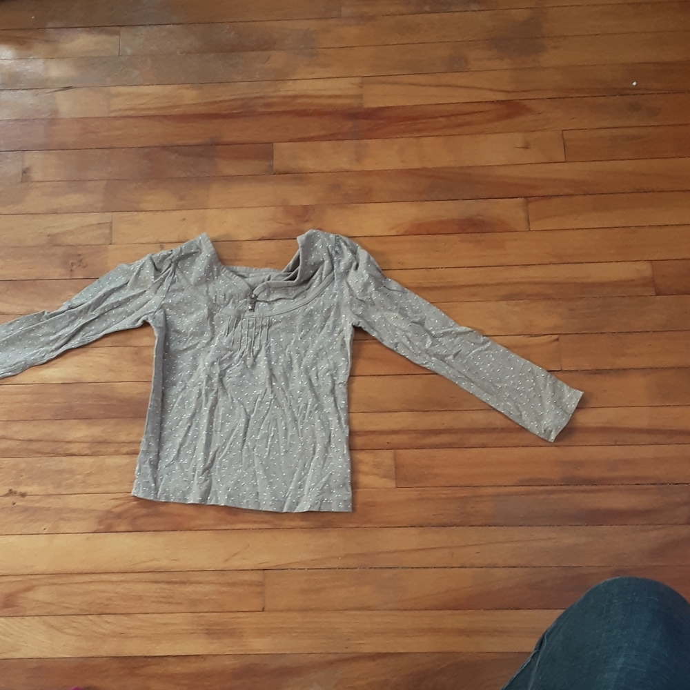 Light brown with white flowers long sleeve tee